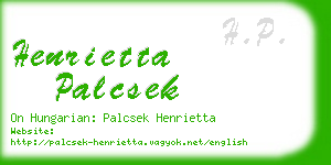 henrietta palcsek business card